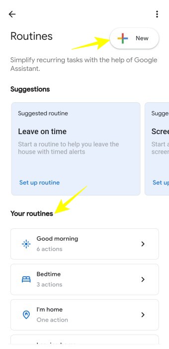 Setting up Google Assistant Routines