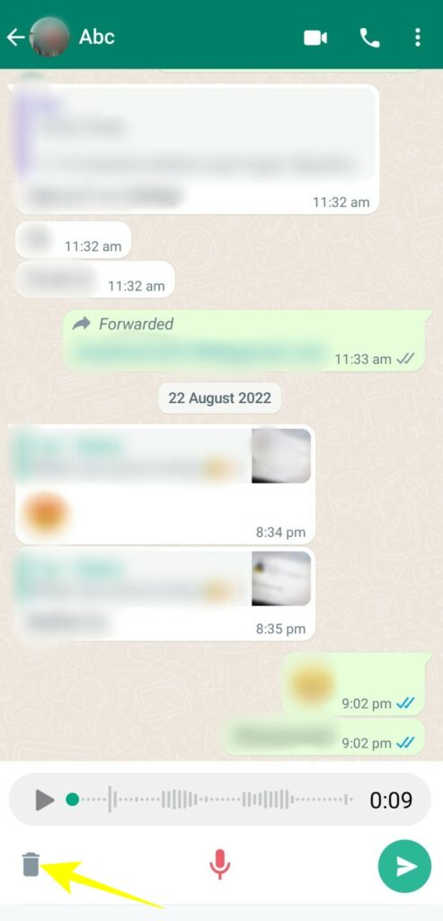Steps to use WhatsApp audio note feature